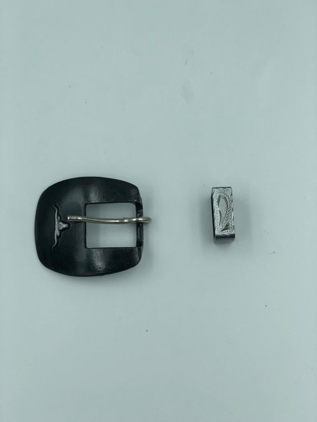 Fivela Zamac Long Horn Oxidada c/ Passador(17mm)