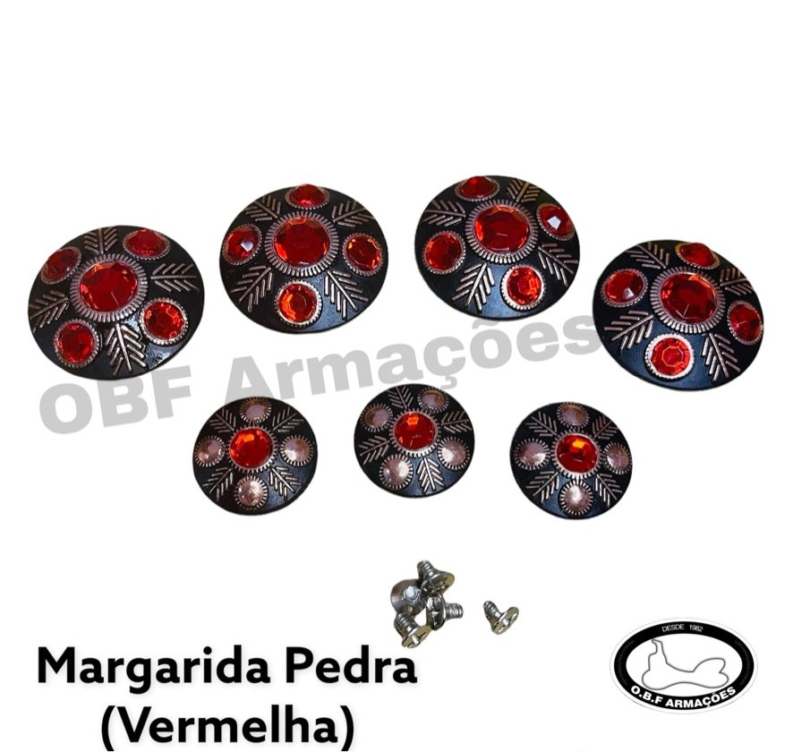 Jogo Margarida Pedra Vermelha( P/ Cinto) Zamac